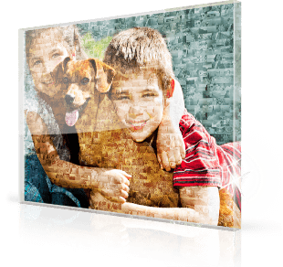 Fotomosaik auf Acrylglas gedruckt