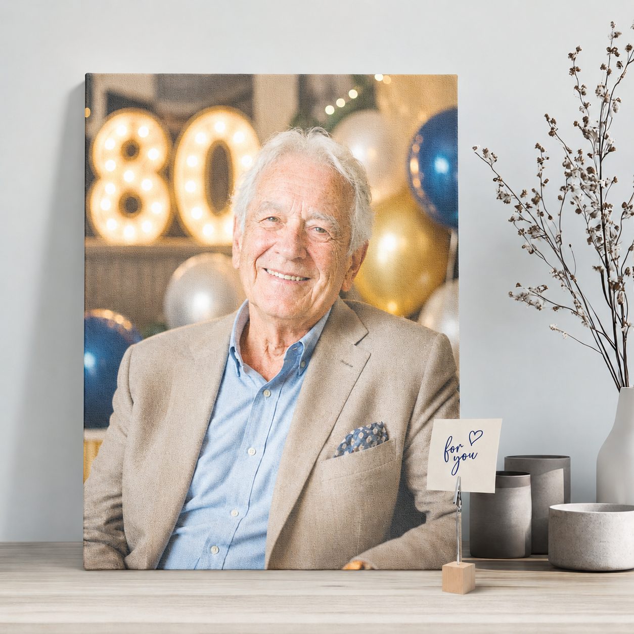 Foto auf Leinwand zum 80. Geburtstag