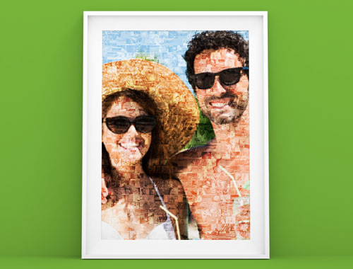 Fotomosaik als Poster im Rahmen