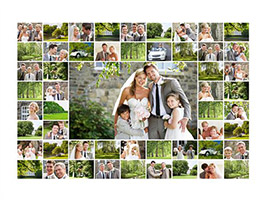 Fotocollage Hochzeit mit vielen Bildern