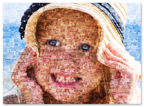 Mosaikbild aus Kinderfotos